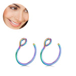 Load image into Gallery viewer, Non piercing fake nose ring 2 (a pair)
